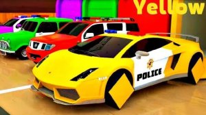 Учим формы с помощью мультяшной анимации "Полицейский грузовик" для детей