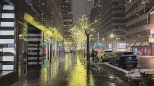 🗽 Нью-Йорк - Снежная прогулка по Нью-Йорку в ночное время