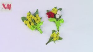 Брошь "Веточка мимозы" к 8 марта. ХоббиМаркет