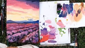 Урок рисования "Лавандовый рассвет", акрил