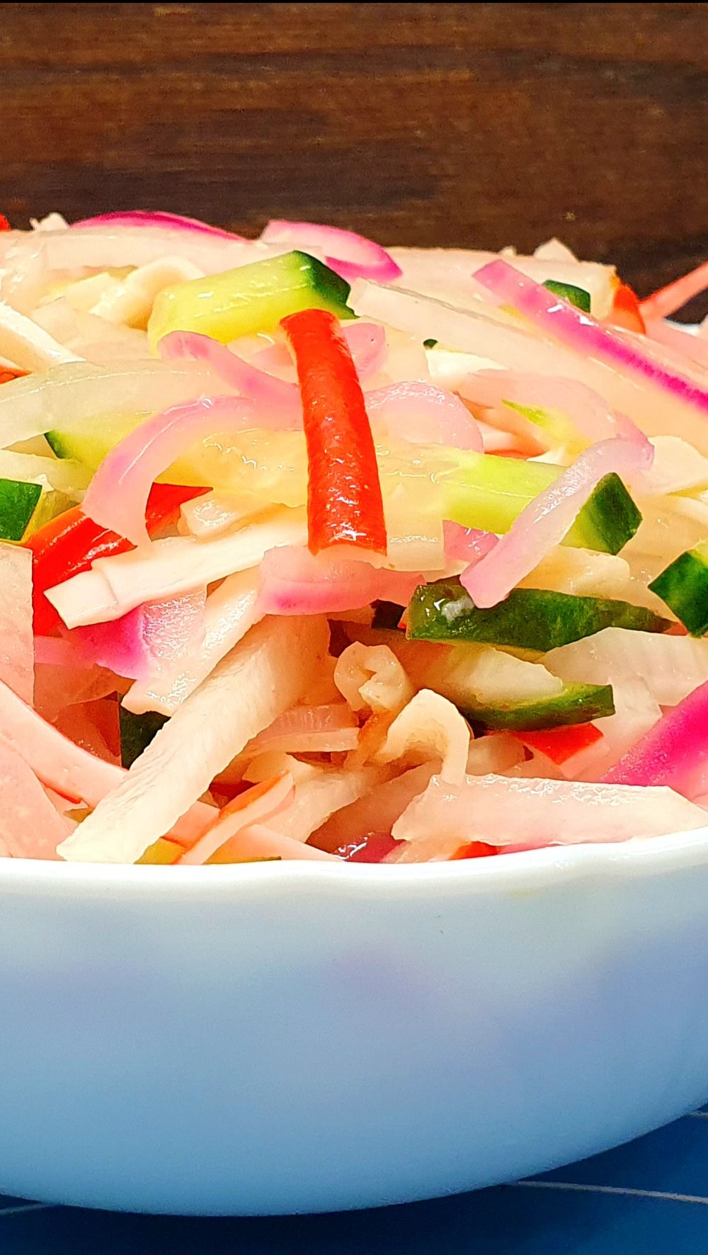 Салат с дайконом и крабовыми палочками Без майонеза