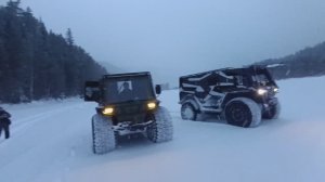Зимняя мини экспедиция на вездеходах по реке Мана!!