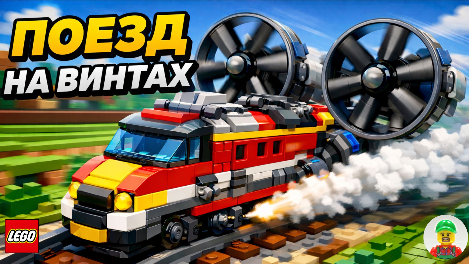 ЛЕГО ПОЕЗД НА ВИНТАХ! ЭКСПЕРИМЕНТЫ ИЗ ЛЕГО смотреть онлайн