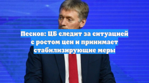 Песков: ЦБ следит за ситуацией с ростом цен и принимает стабилизирующие меры