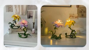 СВЕТИЛЬНИК - ЛИЛИЯ ИЗ СИНЕЛЬНОЙ ПРОВОЛОКИ