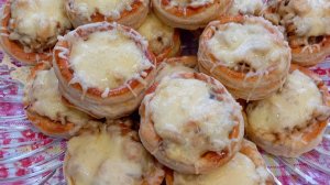 Лучшая горячая закуска. Жюльен в тарталетках из слоёного теста