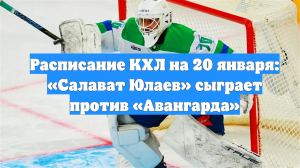 Расписание КХЛ на 20 января: «Салават Юлаев» сыграет против «Авангарда»