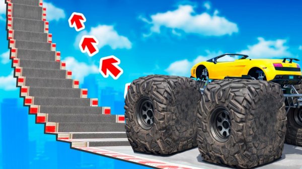СМОЖЕТ ЛИ МОНСТР ТРАК ПРОЕХАТЬ ПО СТУПЕНЬКАМ ЛЕСТНИЦЫ В ГТА 5? ЭКСПЕРИМЕНТ В GTA 5