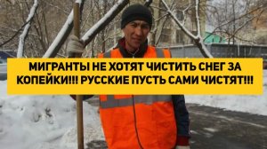 МИГРАНТЫ НЕ ХОТЯТ ЧИСТИТЬ СНЕГ ЗА КОПЕЙКИ!!! РУССКИЕ ПУСТЬ САМИ ЧИСТЯТ!!!