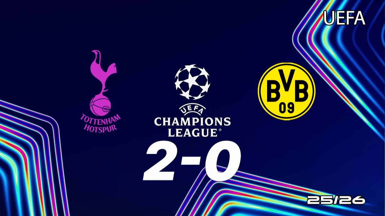 Тоттенхэм — Боруссия Д 2:0. Обзор матча. Лига чемпионов 25/26 смотреть онлайн