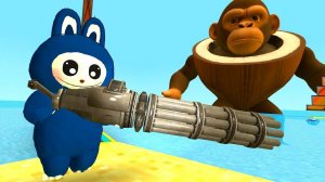 NEW LABUBU FAMILY and shimpanzinni cocozinni VS ITALIAN BRAINROT Pool Battle in beach | gmod