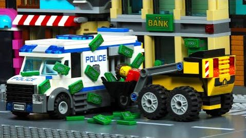 Лего Ограбление банкомата экскаватором Lego City Мультфильм смотреть онлайн