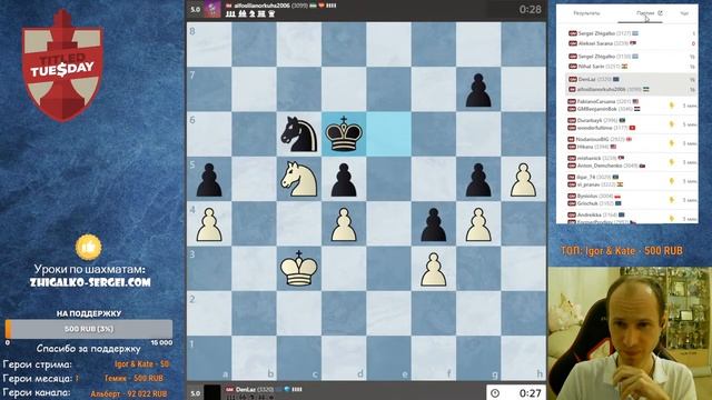 ТИТУЛЬНЫЙ_ВТОРНИК!_Играет_СЕРГЕЙ_ЖИГАЛКО_и_ТОПЫ_МИРА!_Шахматы_На (3) смотреть онлайн