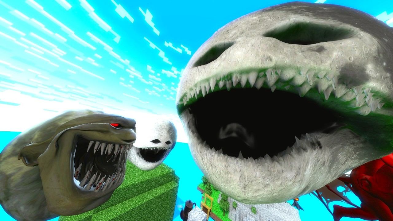 Луна проснулась и уничтожила локацию в Minecraft в эпической битве с Линь Ган Мелоном