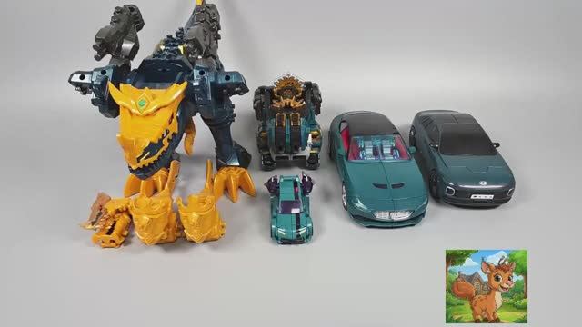 Коллекция из пяти деформированных механических игрушек-машинок одного цвета! смотреть онлайн