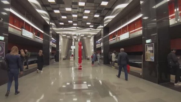 4K.Moscow Metro Station Prospekt Vernadskogo (Sokolnicheskaya Line, Big Circe line)