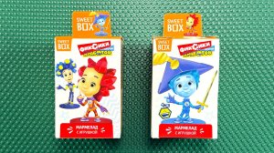 Фиксики: Распаковка SWEET BOX с игрушками и мармеладом! Нолик, Симка, Папус