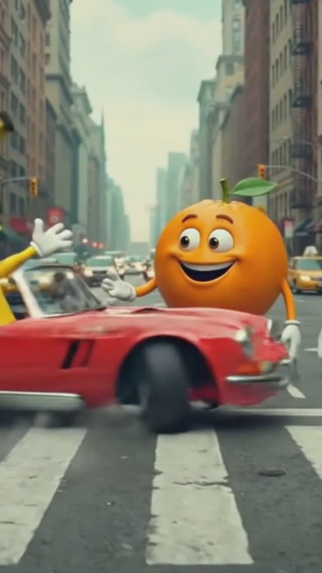 ФРУКТОВЫЕ ГОНКИ В ГОРОДЕ 🍋🍌🍎 МУЛЬТИКИ ДЕТЯМ  🚔 ФРУКТОВАЯ ПОГОНЯ В ГОРОДЕ