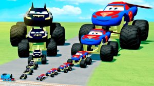 Супергеройские тачки на спуске и железной дороге!