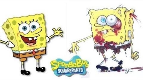 Персонажи Губки Боба Квадратные Штаны в образе зомби