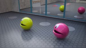 Пакман. Прикольное видео. Шарик ест.