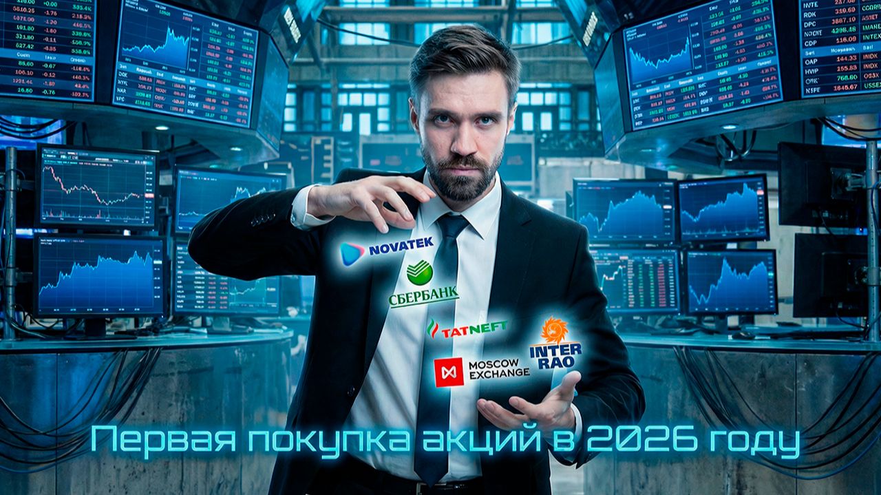 СТАРТ 2026: Первые покупки акций в новом году | Сбер, Мосбиржа, Новатэк | ПУТЬ С НУЛЯ