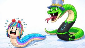 🐍НАМ НЕ ДАЮТ РАСТИ и СЪЕДАЮТ НАС! ПАПА и ДОЧКА стали ЗМЕЯМИ в РОБЛОКС! ПЫТАЕМСЯ ПРОКАЧАТЬСЯ