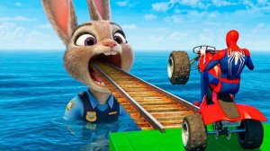 ЧЕЛОВЕК-ПАУК против ДЖУДИ НА МОТОЦИКЛЕ. ЗАБАВНЫЕ МОМЕНТЫ ГТА 5