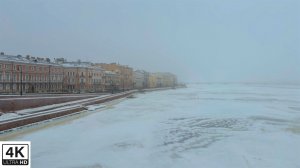 Зимний туман окутал САНКТ-ПЕТЕРБУРГ. 4К