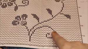 Салфетка крючком в филейной технике "Романтический вечер" Видеоописание. Часть 3