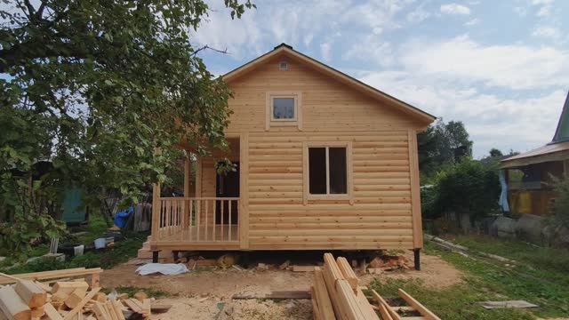 Заказ одноэтажного дома-бани из профилированного бруса под ключ от строительной компании из Пестово смотреть онлайн