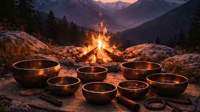 Тибетские поющие чаши — звуковая терапия, релакс музыка, очищение пространства и гармония смотреть онлайн