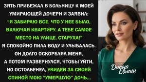 Зять заявил в больнице: "Ваша дочь умирает. Вы ничего не получите!" Но дочь стояла за его спиной
