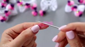 🎀 БАНТИКИ С РОЗОЧКАМИ 🎀 DIY Ribbon Bows 🎀