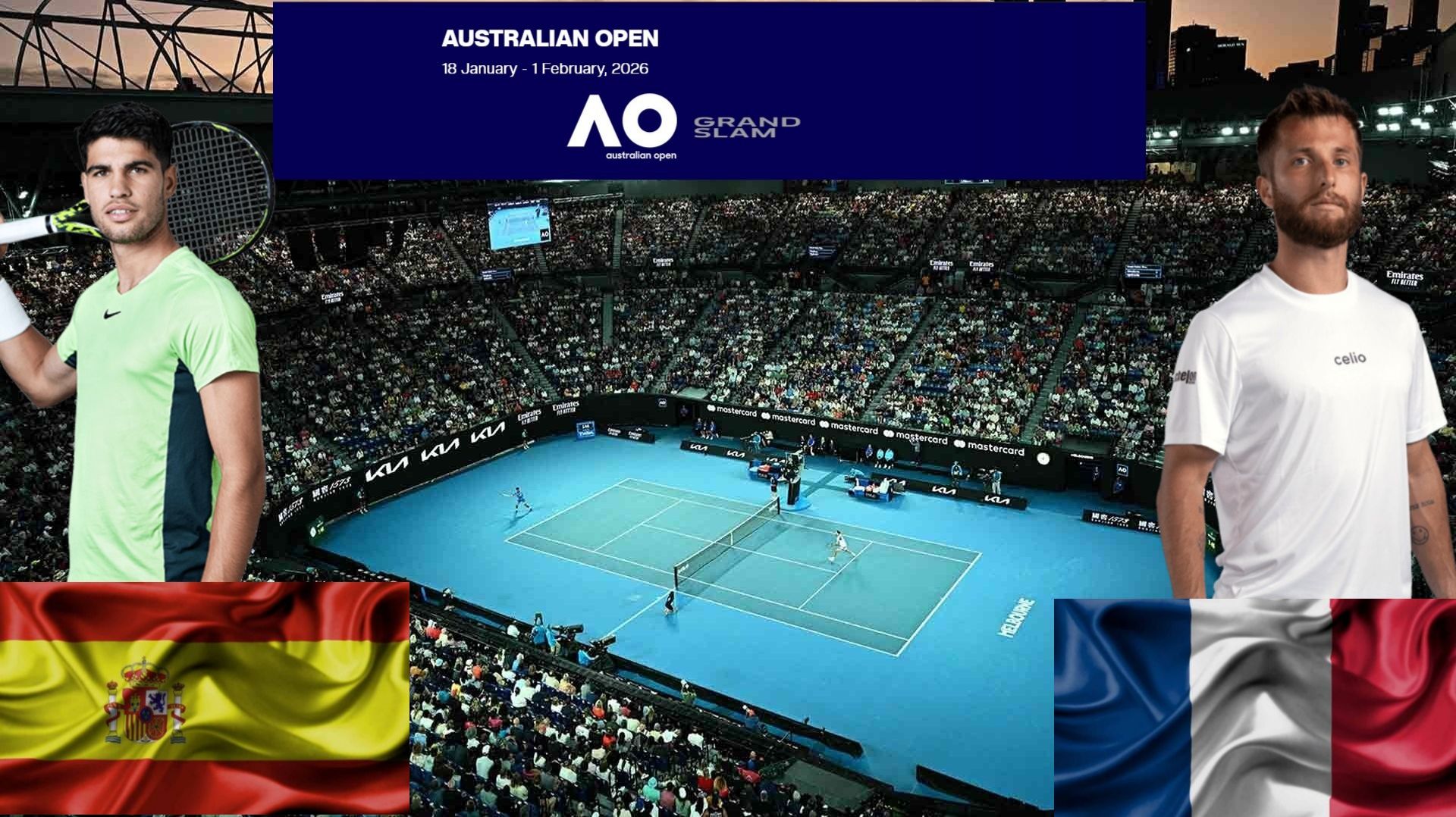 Карлос Алькарас - Корентен Муте смотреть онлайн