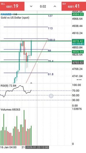 Золото Форекс на 23.01.2026