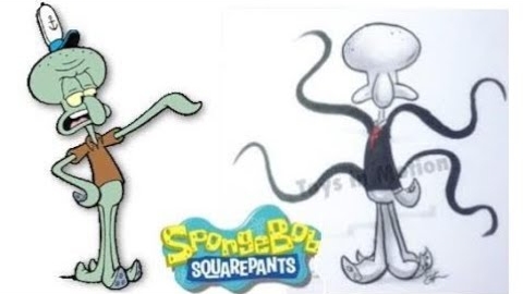 Персонажи Губки Боба Квадратные Штаны в роли Крипипасты