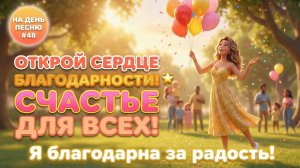НА ДЕНЬ ПЕСНЮ #48 | Радостная ПЕСНЯ-АФФИРМАЦИЯ про благодарность и счастье | "Я благодарна за радост