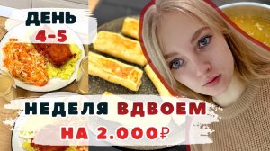 Неделя ВДВОЕМ на 2000₽. День 4-5. Эксперимент ВЫЖИВАНИЕ. Блины. Салат. Тефтели. Картофельный омлет.