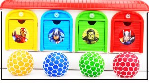 Мультики для детей. Разноцветные мячики у цветных гаражей. Мультики для малышей смотреть онлайн