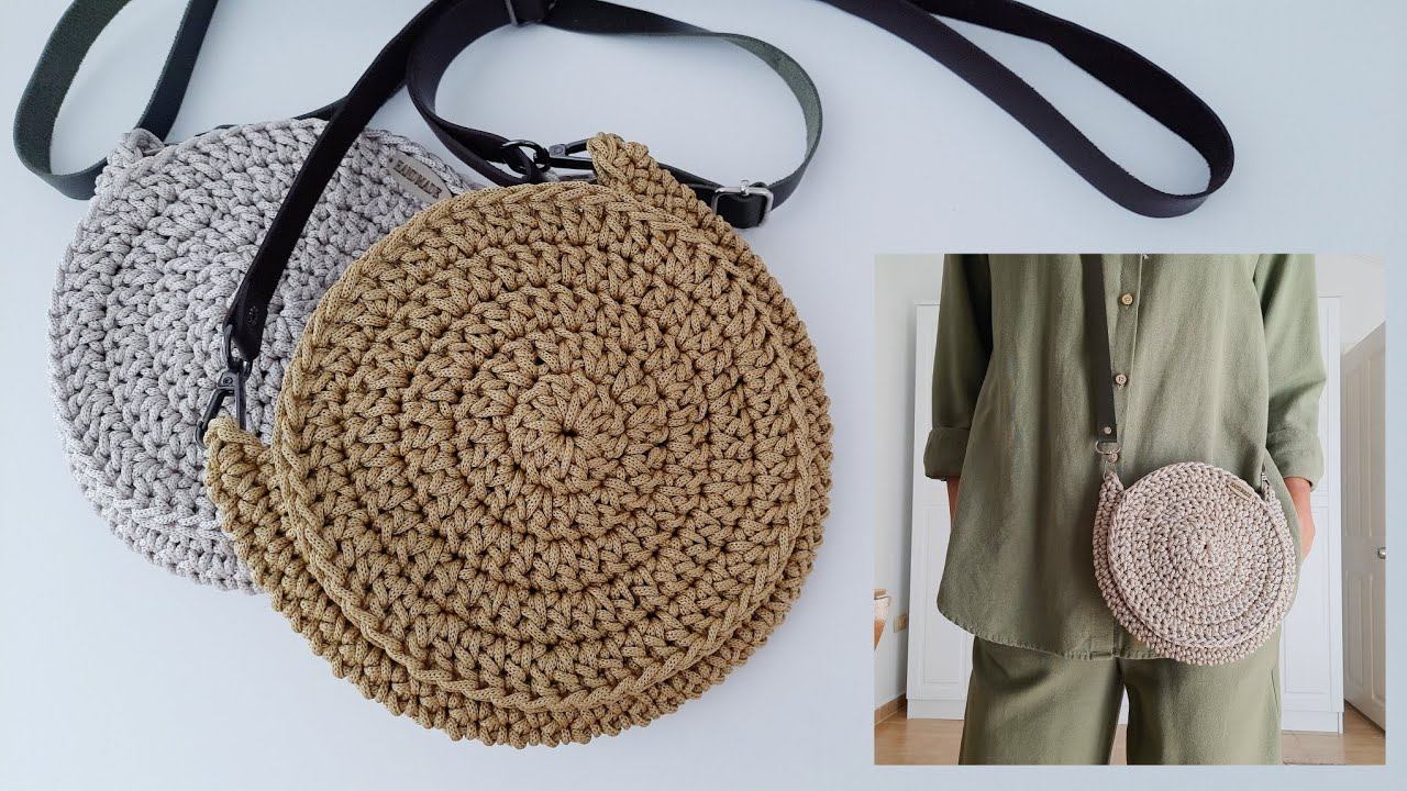 Сумка крючком / Круглая сумка из одного мотка / Вяжется за 3 часа