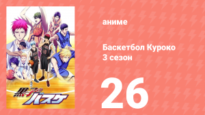 Баскетбол Куроко 3 сезон 26 серия спешл (аниме-сериал, 2015)