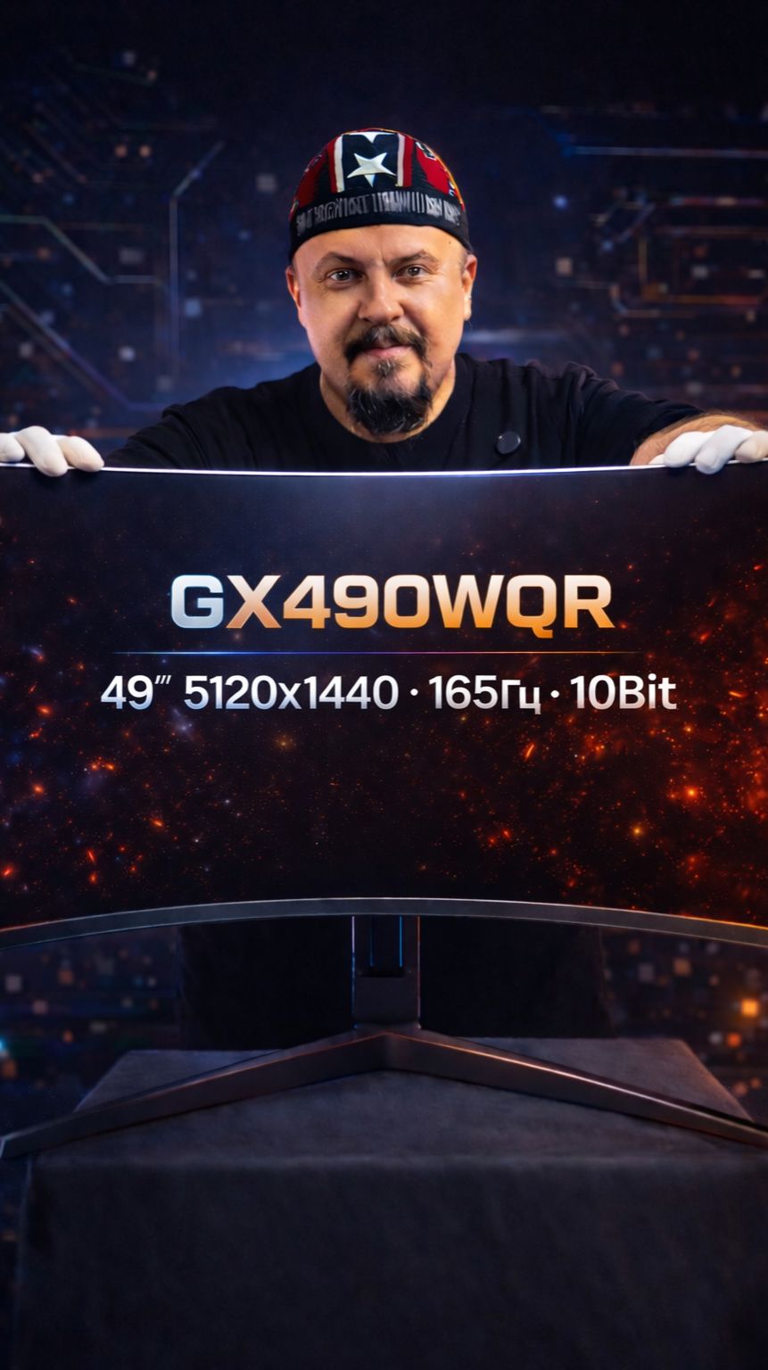 Монитор GX490WQR 49'' 5120 на 1440 165 герц 10Bit VA_Распаковка Обзор и Тесты смотреть онлайн