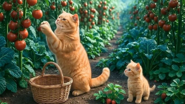 Мини мультик Мама-кошка спасает котенка от автомобильного ловца животных