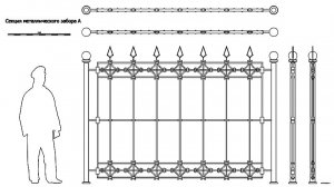 Ограждение А. Чертёж. Fencing A Drawings.