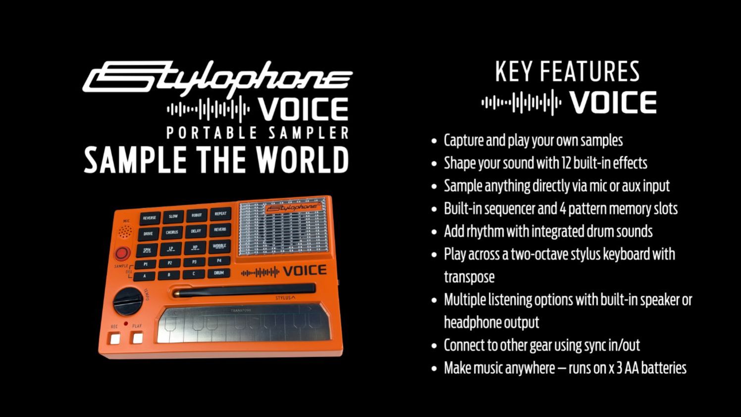 Stylophone Voice: Portable Sampler Introducing