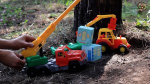 Мультик про машинки. Трактор, кран и вертолёт строят дом. МанкиМульт