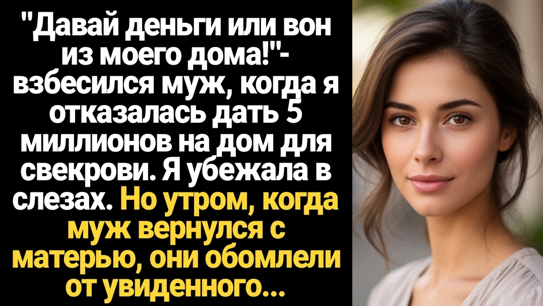 ИСТОРИИ ИЗ ЖИЗНИ/Давай деньги или вон из моего дома!- взбесился муж, когда я отказалась дать его смотреть онлайн