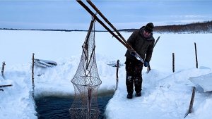 Рыбалка фитилями на севере. Удачный улов! Чьи были следы?