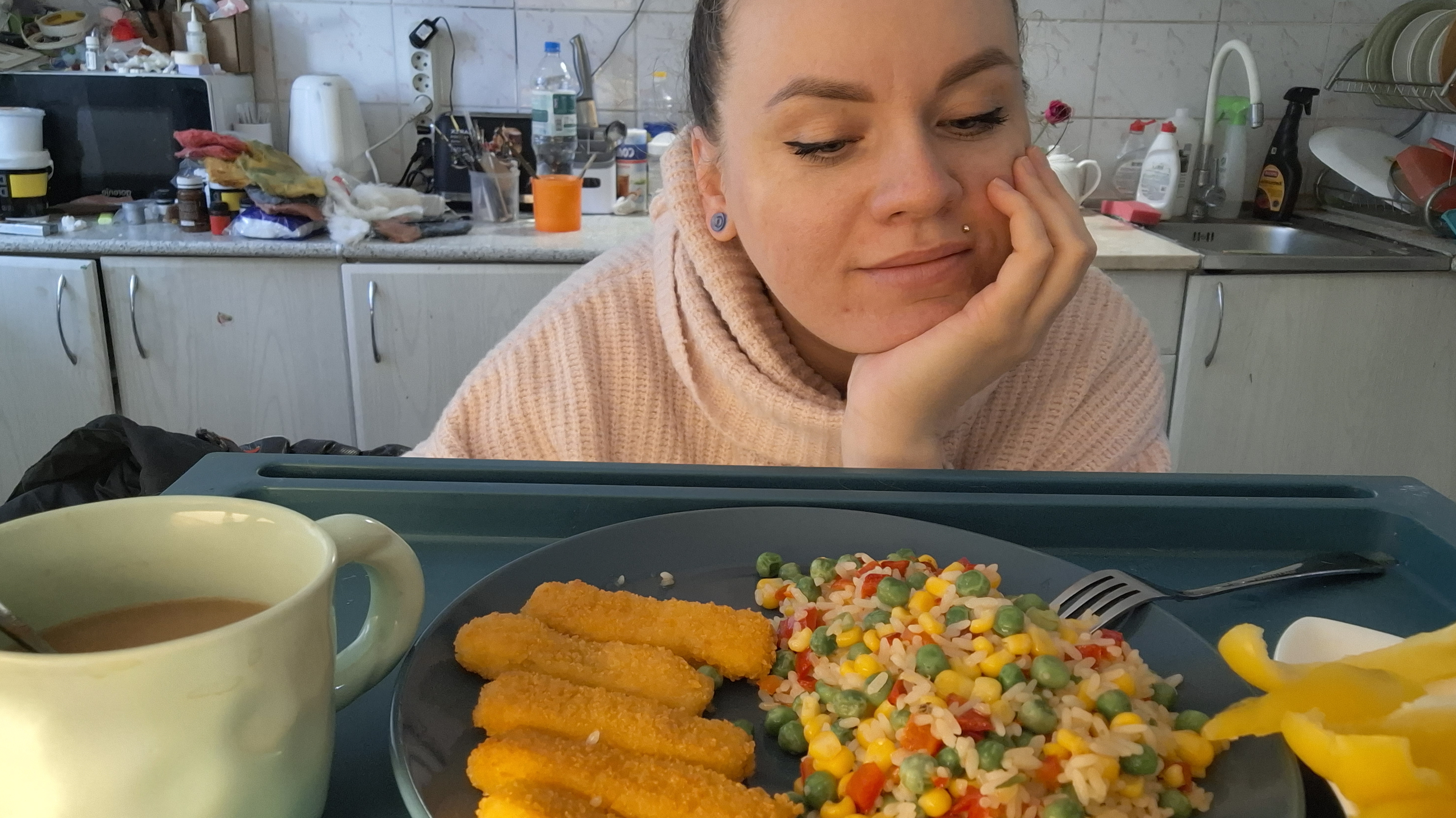 Мукбанг рис по гавайски, перчик, рыбные палочки #Мукбанг #фудблог смотреть онлайн